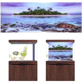 Tło do akwarium samoprzylepne 122x46 cm - wyspa [13180000412a]